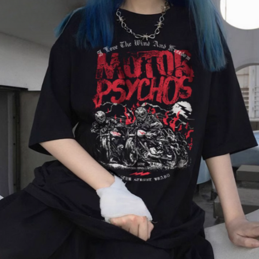 Crazy Motorcycle American T-shirt V0496