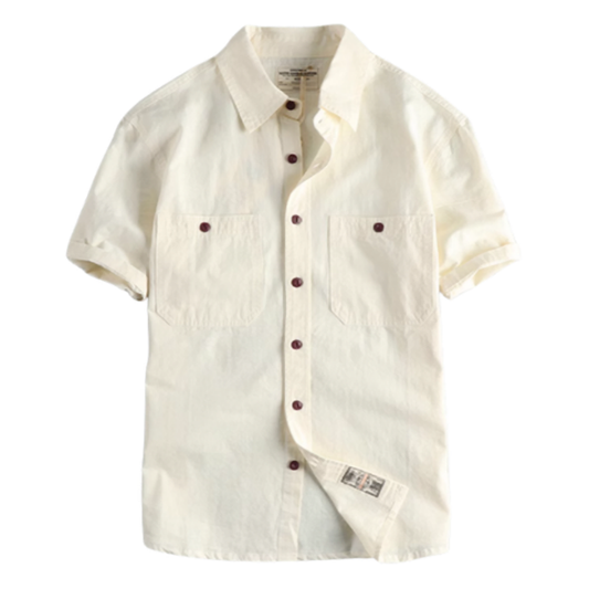 Retro Double Pocket Workwear Shirt V0684
