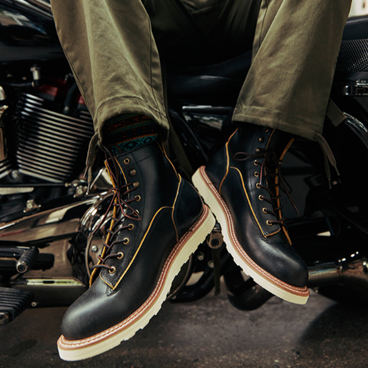 Retro Leather High-Top Boots V0805