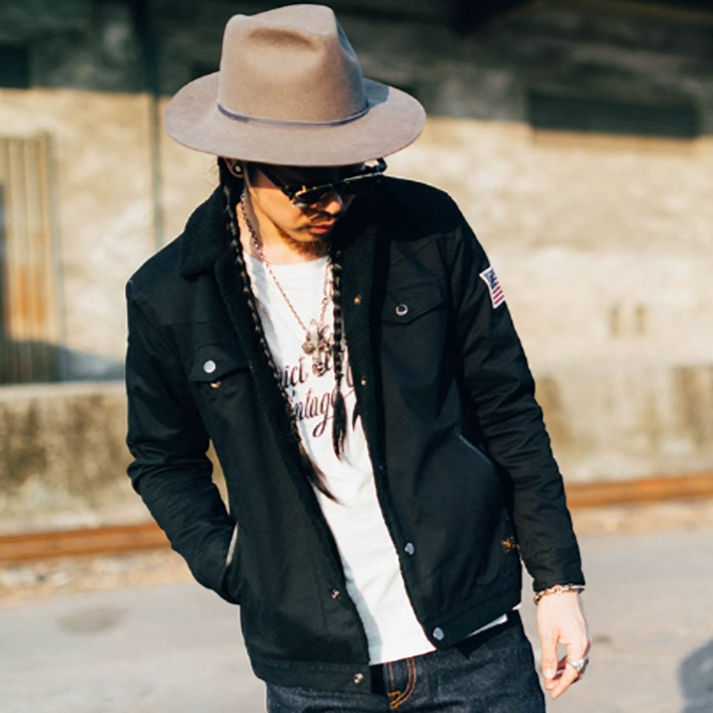 American Retro Lapel Boa Jacket V0312