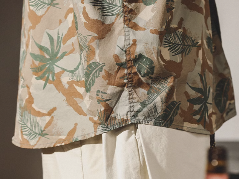 Cuban collar aloha shirt V0047