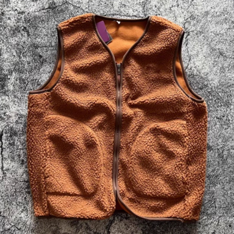 Unisex retro fleece vest V0525
