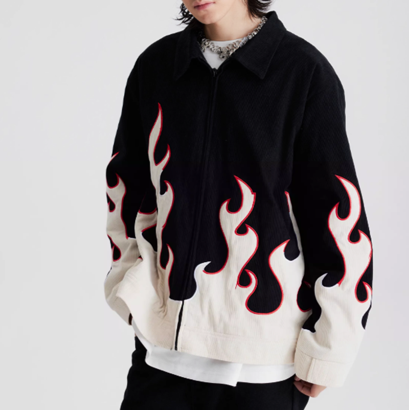 Fire pattern corduroy jacket V0228