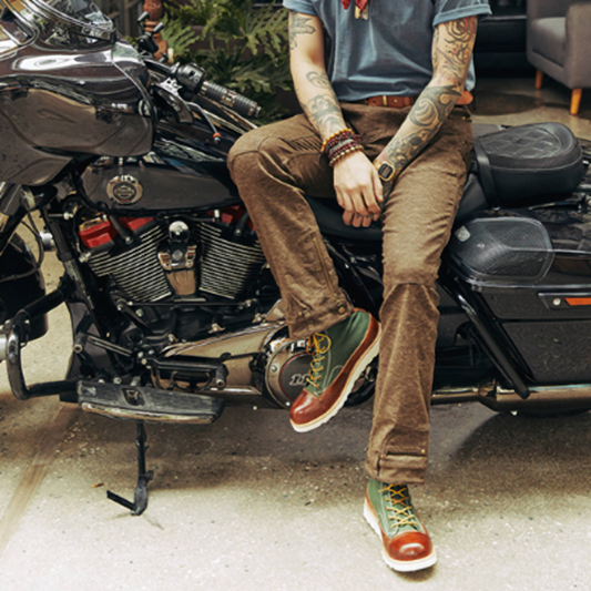 Retro Leather Biker Boots V0803