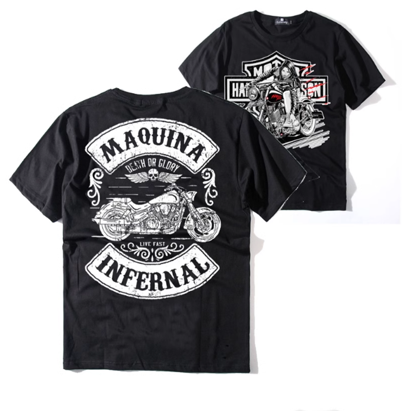 American Bike Print T-Shirt V0001