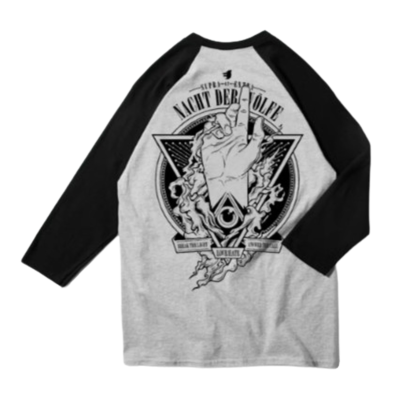 Big back print logo 3/4 sleeve T-shirt V0495