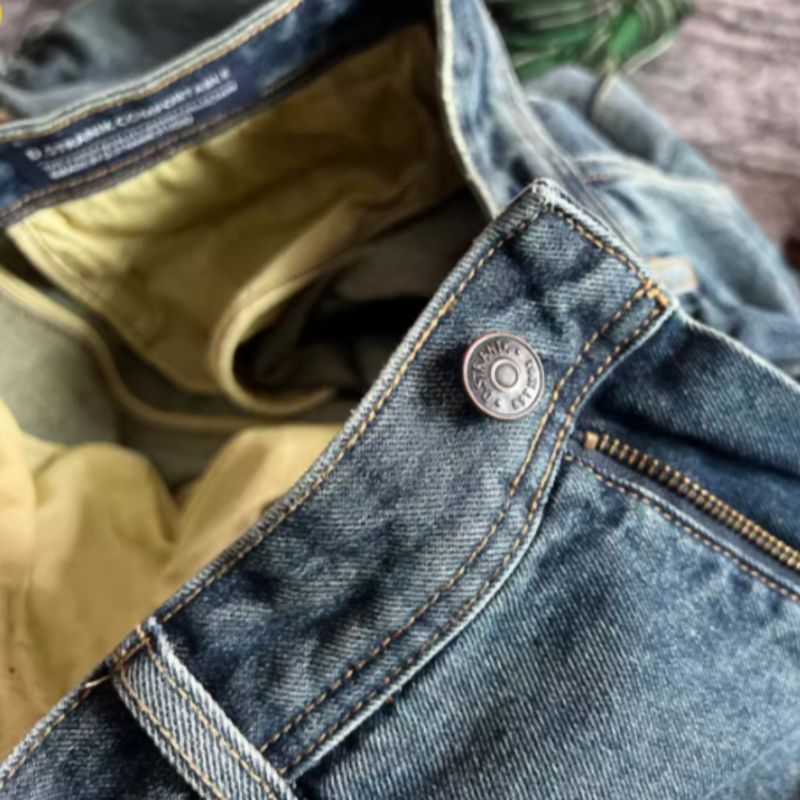 Stonewashed jogger denim pants V0523