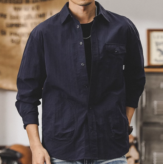 American retro loose shirt V0136