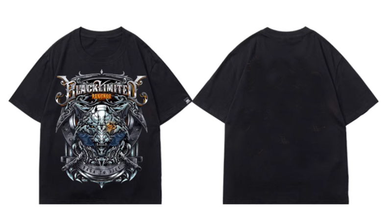 Metal dragon pattern print T-shirt V0040