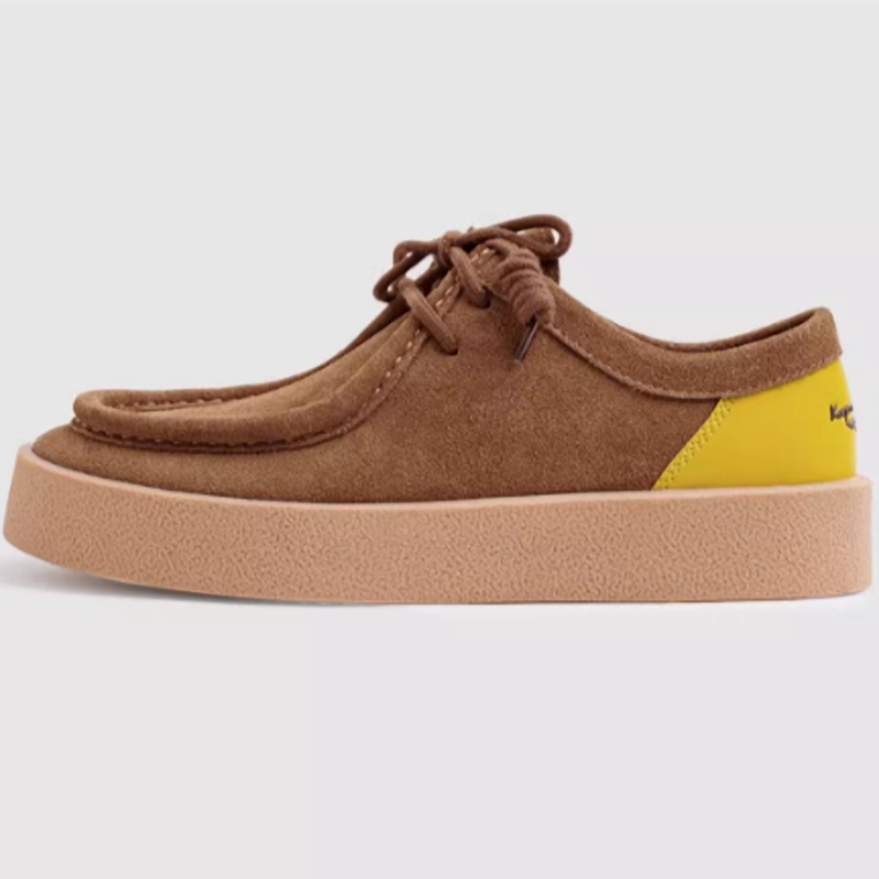 Retro suede moccasin shoes V0456