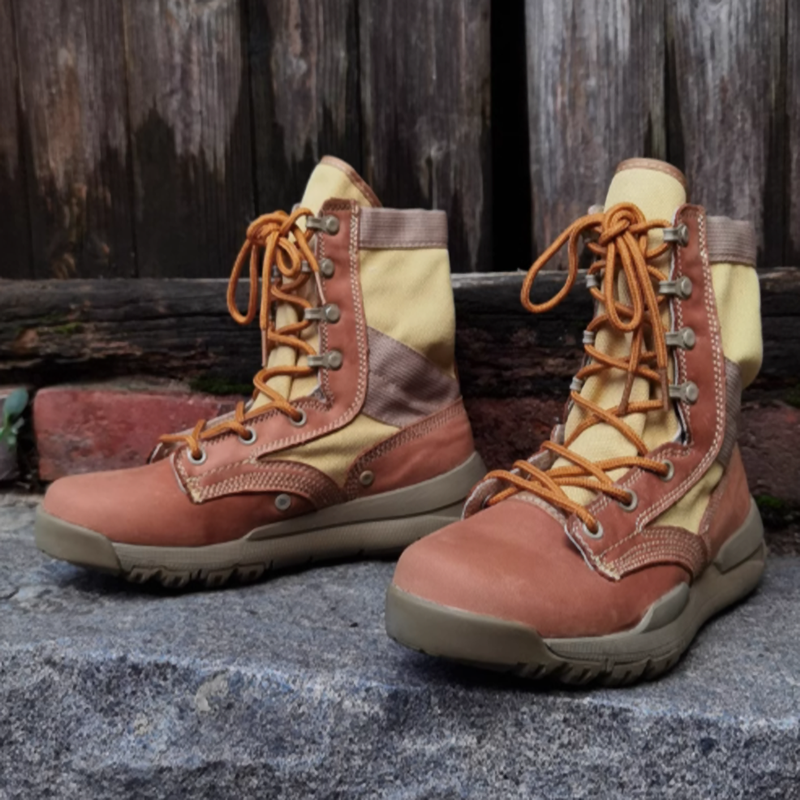 Lace-up high-cut desert boots V0435