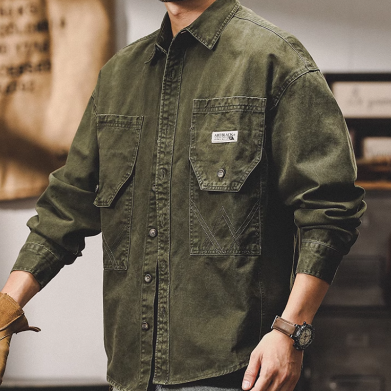 American wash heavy weight shirt V0292