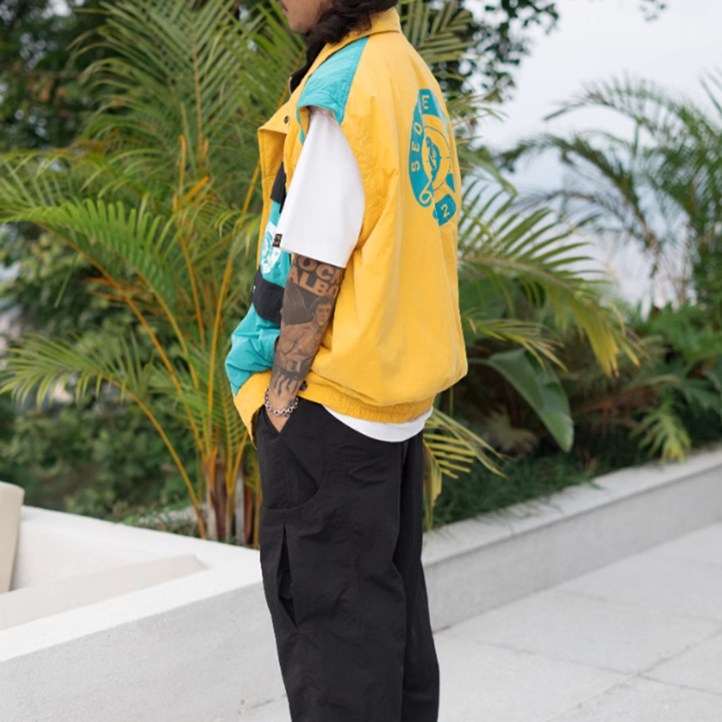 Retro color 2-way jacket vest V0513