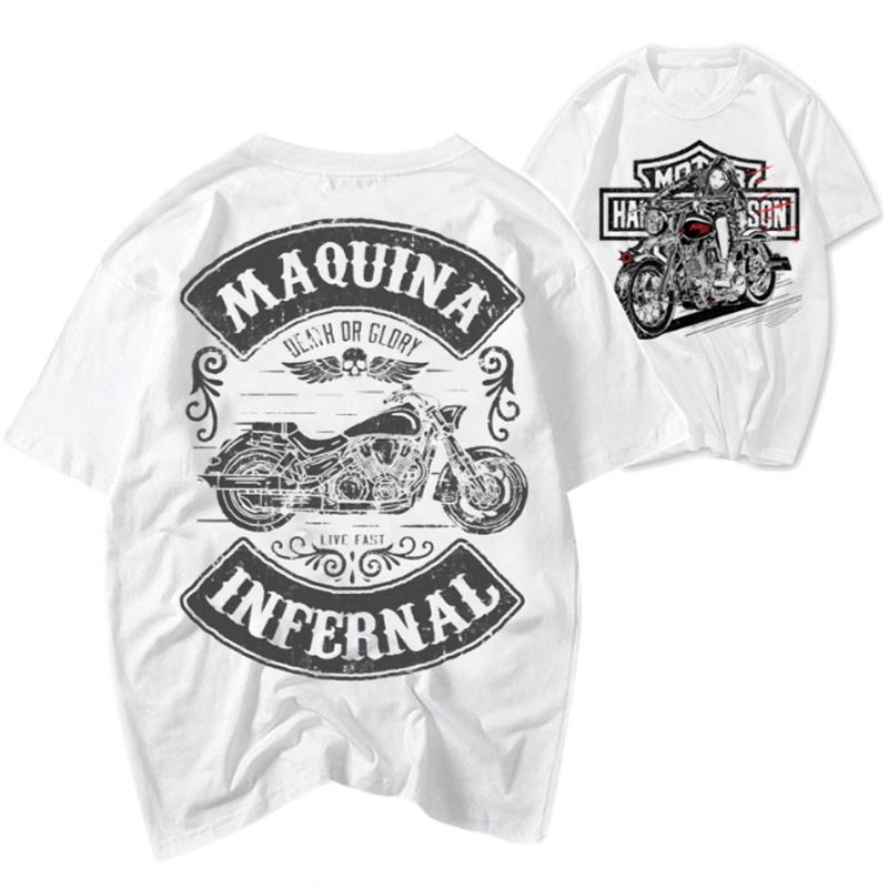 American Bike Print T-Shirt V0001