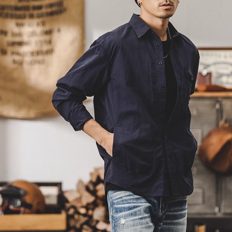 American retro loose shirt V0136