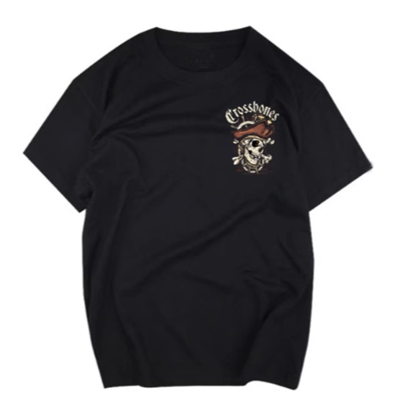 Skeleton Pirate Print T-Shirt V0012