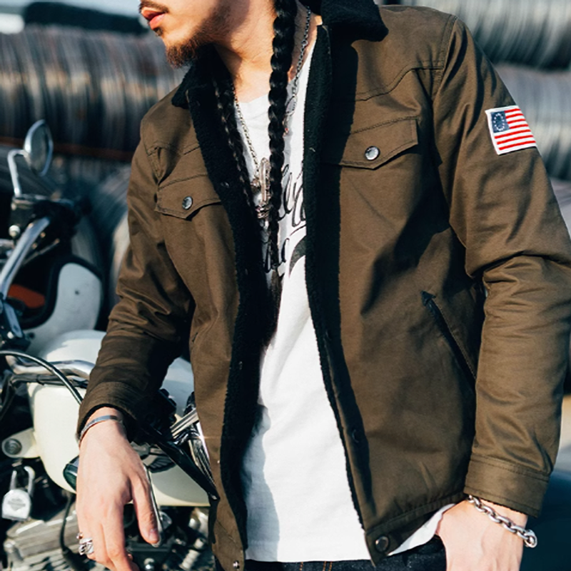 American Retro Lapel Boa Jacket V0312
