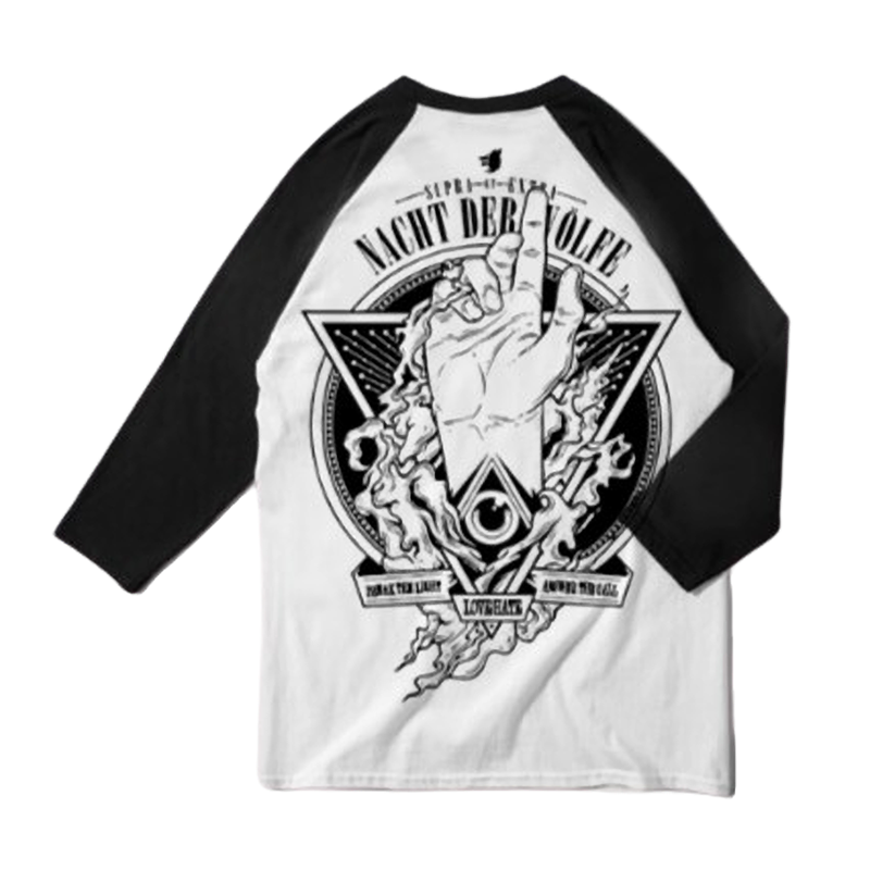 Big back print logo 3/4 sleeve T-shirt V0495