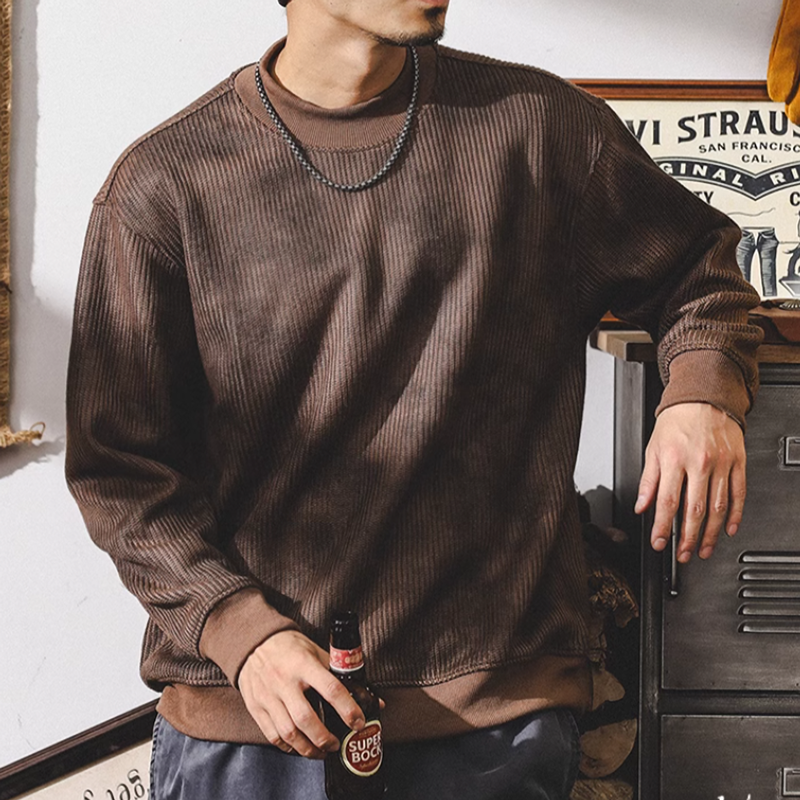 Striped ribbed sweatshirt V0224