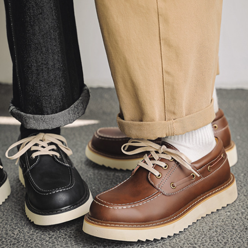 Retro British Fake Leather Shoes V0983