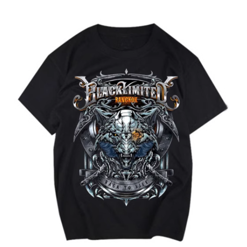 Metal dragon pattern print T-shirt V0040