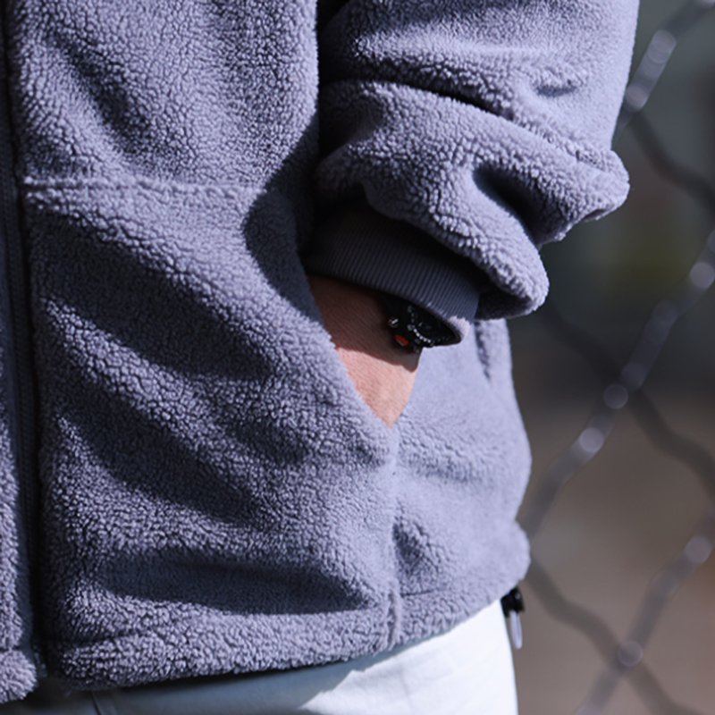 Big size Faux Lambswool Jacket V0813
