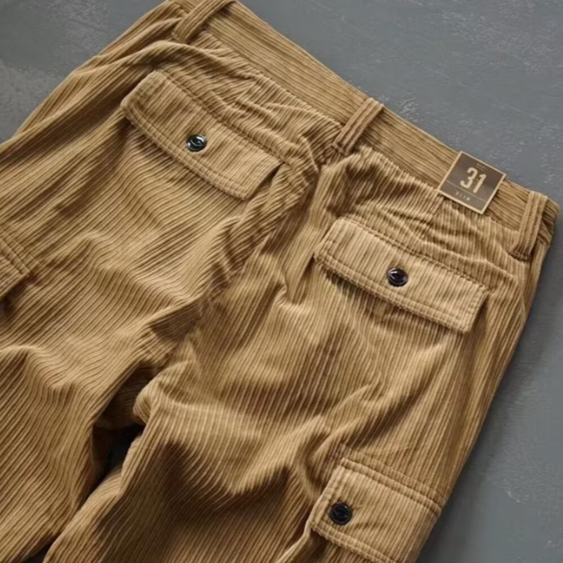 Corduroy Cargo Jogger Pants V0484