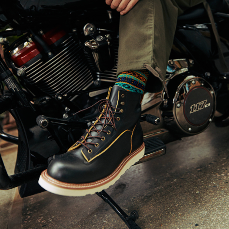 Retro Leather High-Top Boots V0805