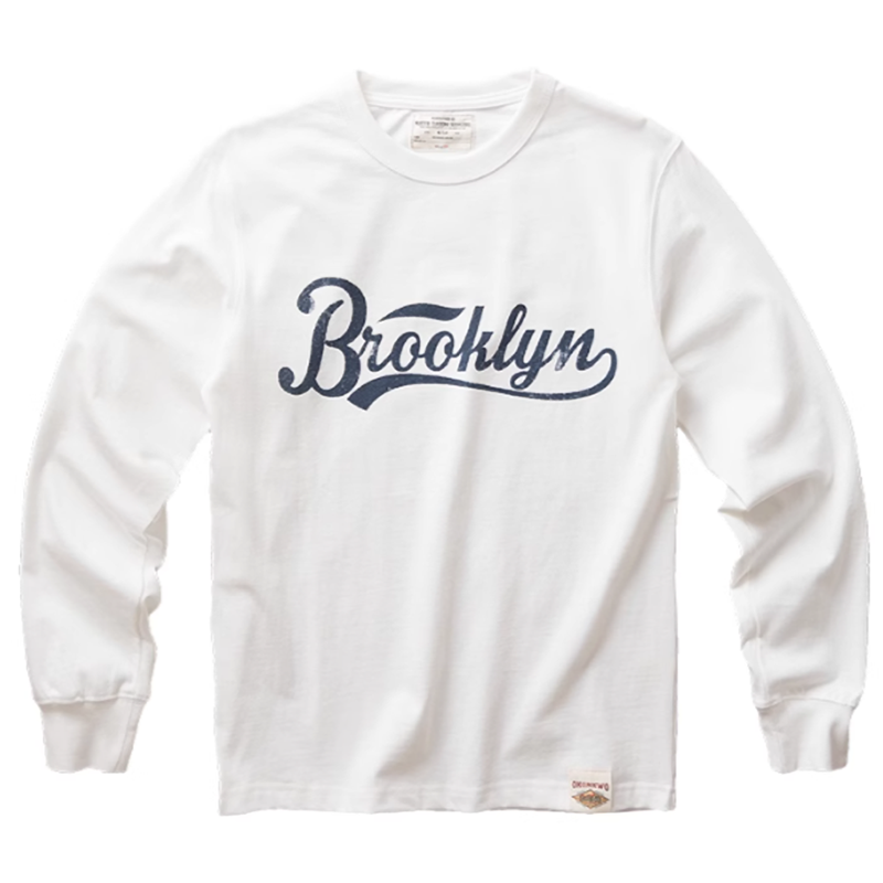 Heavyweight bike print long sleeve T-shirt V0168