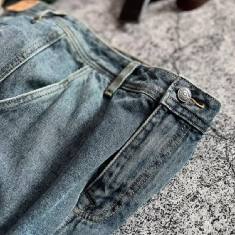 Stonewashed jogger denim pants V0523