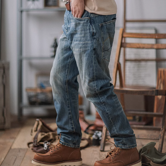 American retro washed denim V0483