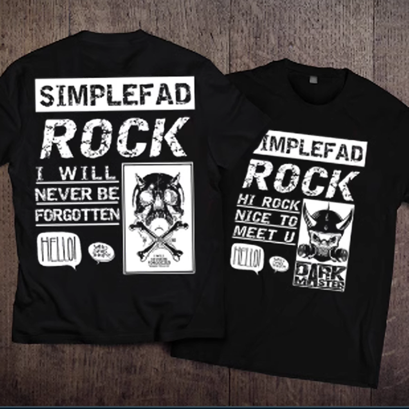 Rock Print Short T-Shirt V0002