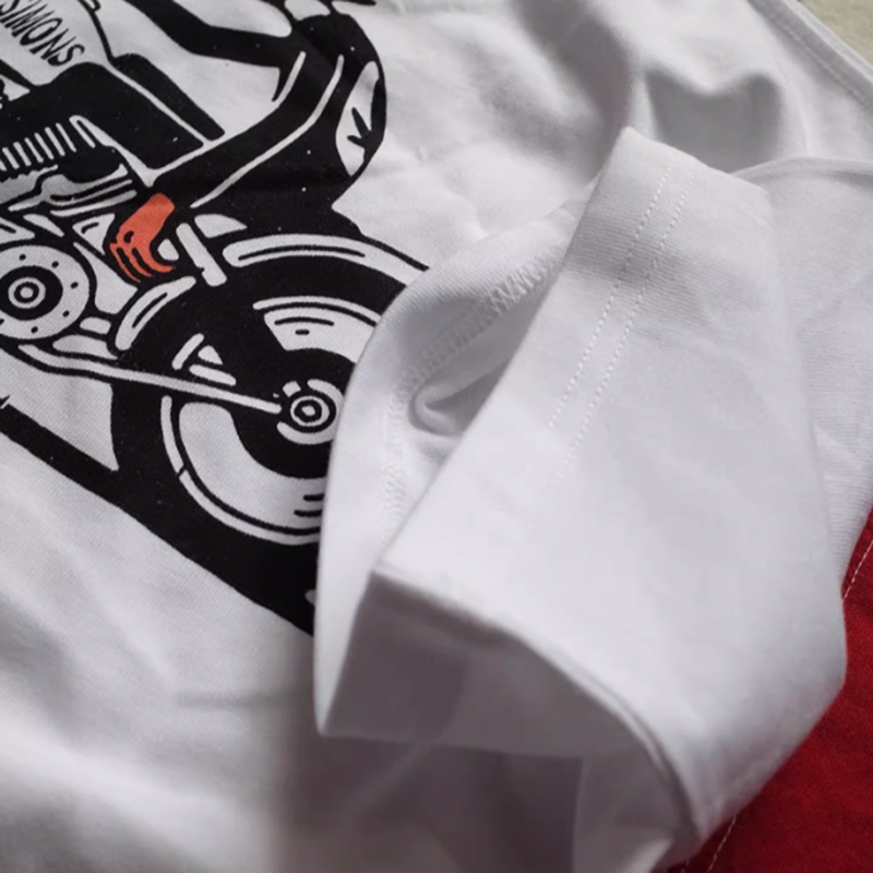 Oversized retro bike logo T-shirt V0502