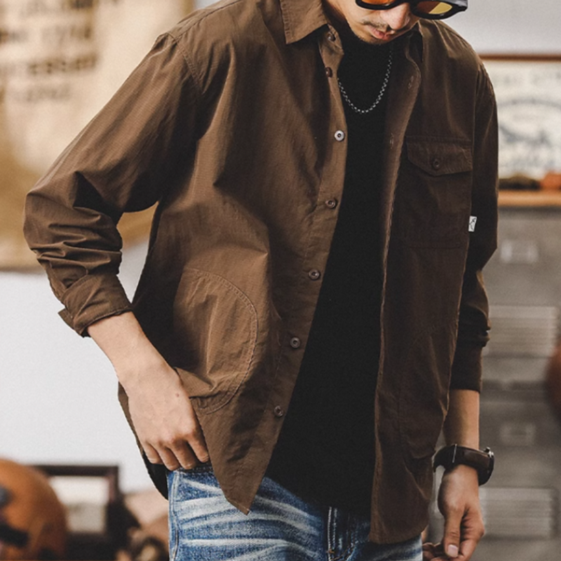 American retro loose shirt V0136