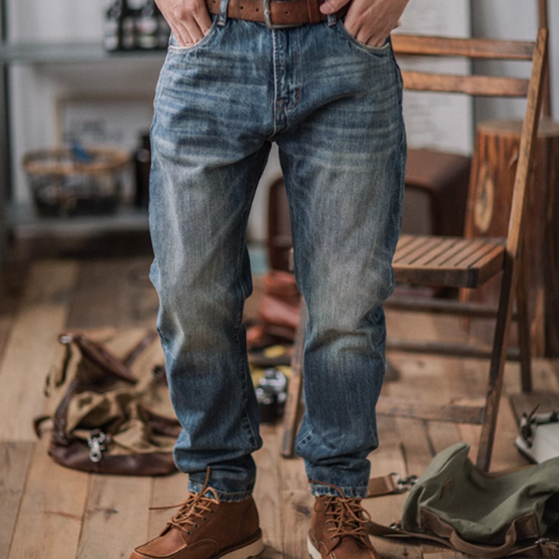 American retro washed denim V0483