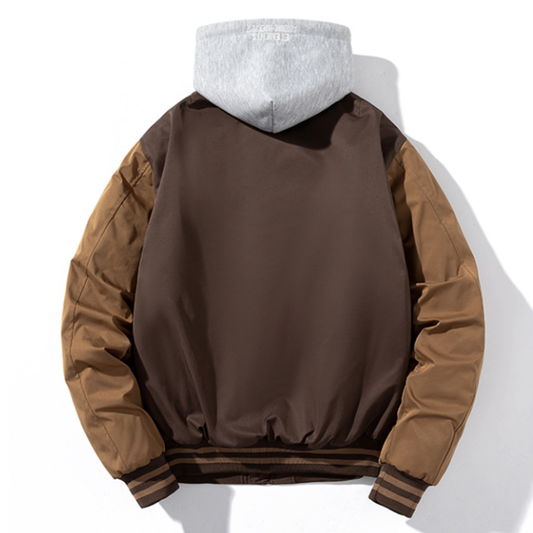 Retro Spliced Baseball Jacket V0857