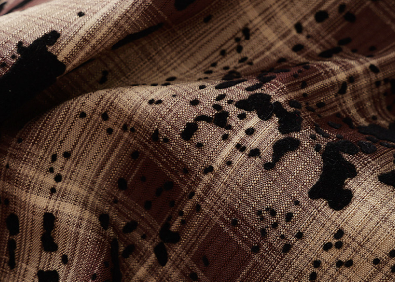 Splash-Paint Checkered Shirt V0993