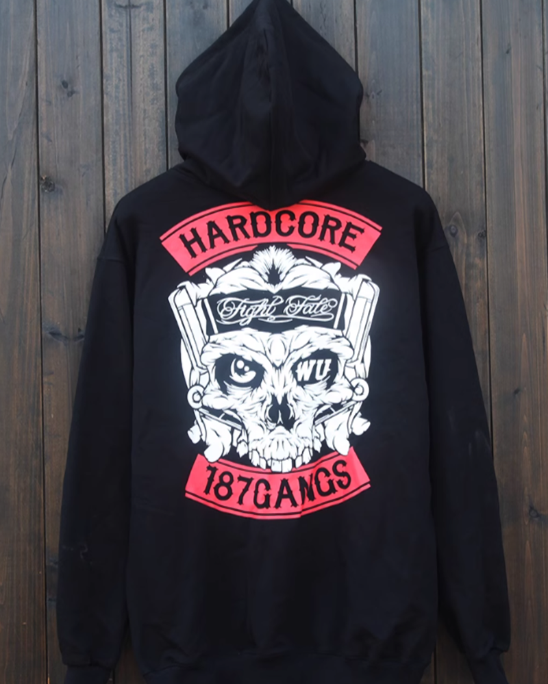American punk biker zip-up hoodie V0062