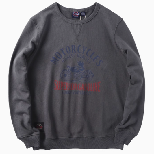 Retro bike logo print sweatshirt V0424