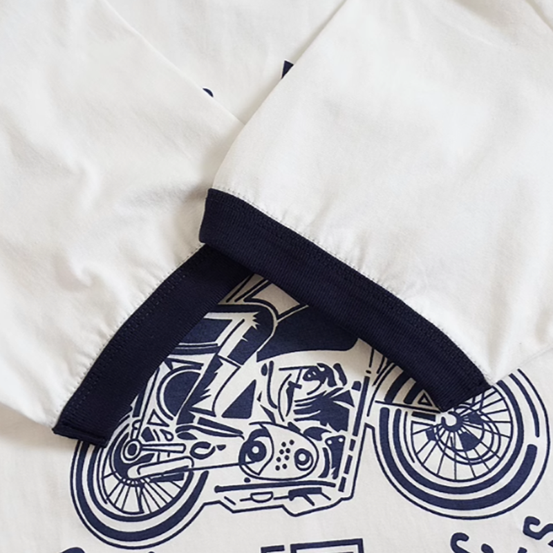 American retro bike logo T-shirt V0501