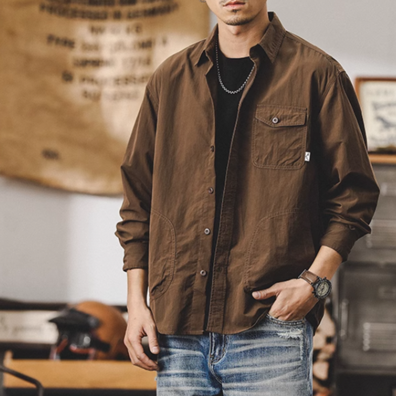 American retro loose shirt V0136