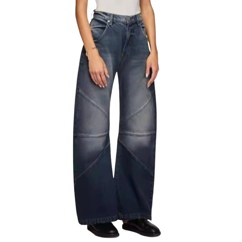 Patchwork wide leg jeans V0802