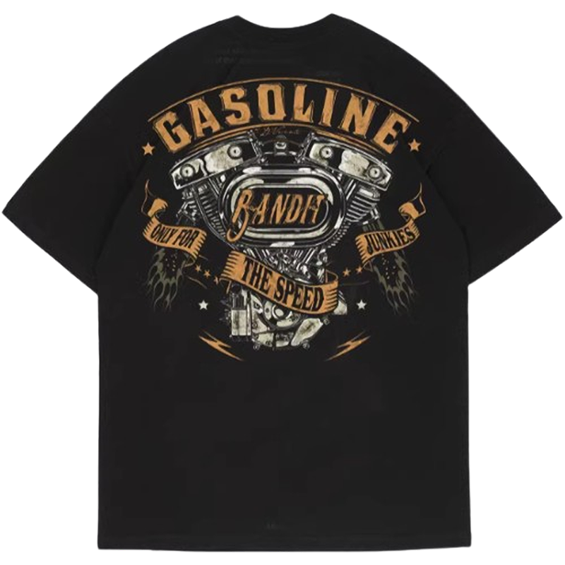 Bike engine logo print T-shirt V0507