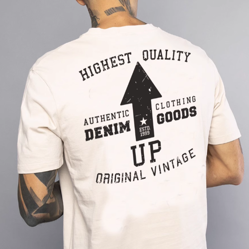 American retro print T-shirt V0013