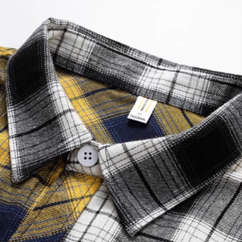 Retro Plaid Long-Sleeve Unisex Shirt V0545