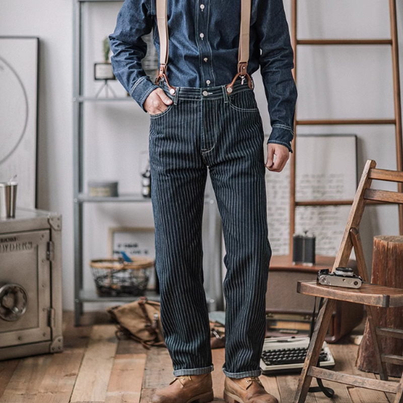 American Retro Denim Suspenders V0518