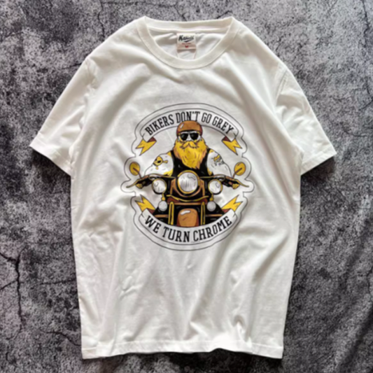 American biker motif T-shirt V0528