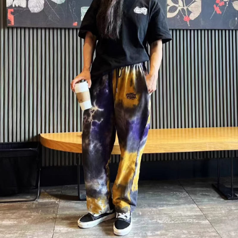 Street tie-dye loose pants V0470