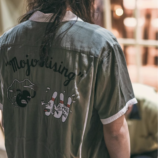 Cuban collar bowling shirt V0494