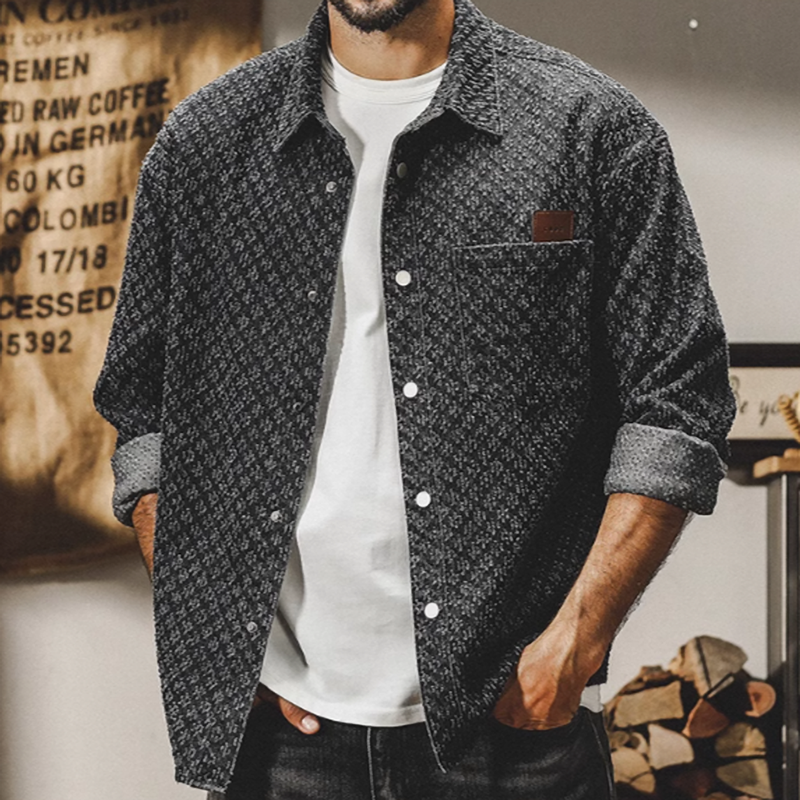 Snap button retro shirt V0074